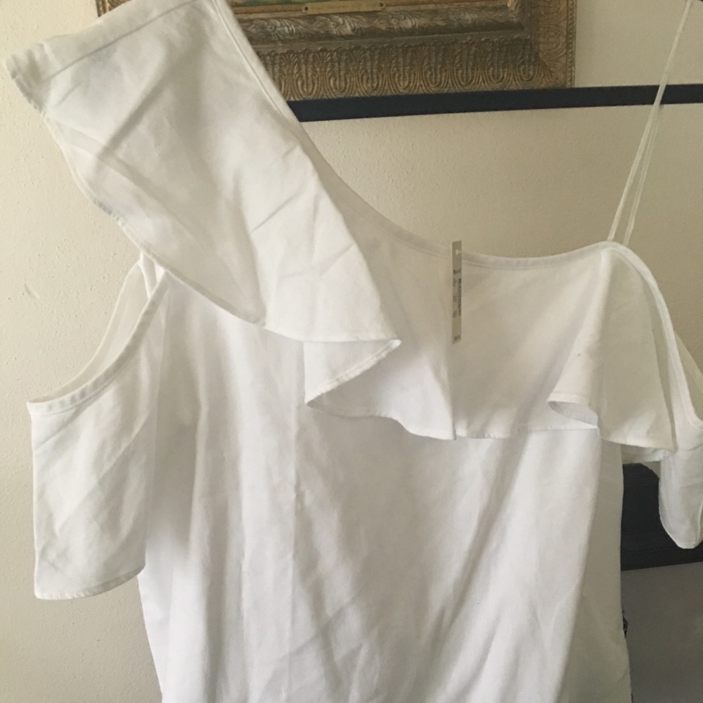 Madewell white off on shoulder top Sz 14 NWT